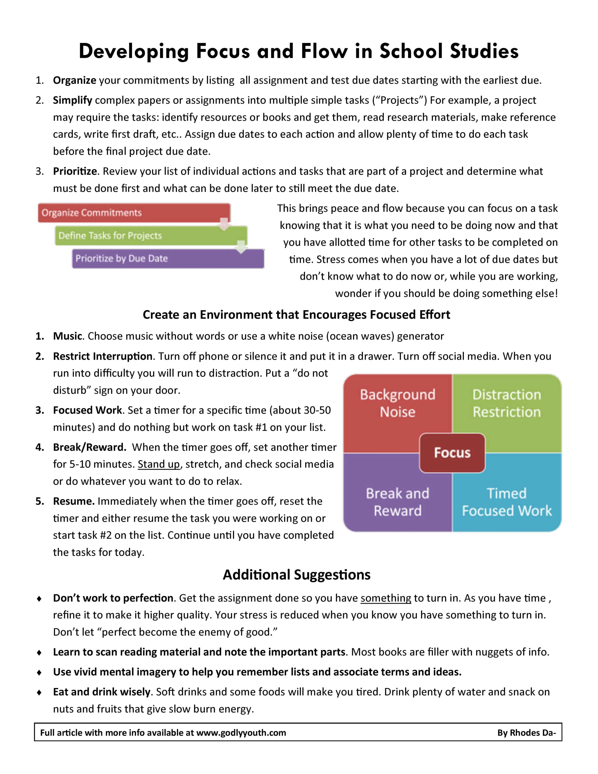 Developing Focus and Flow in School Studies